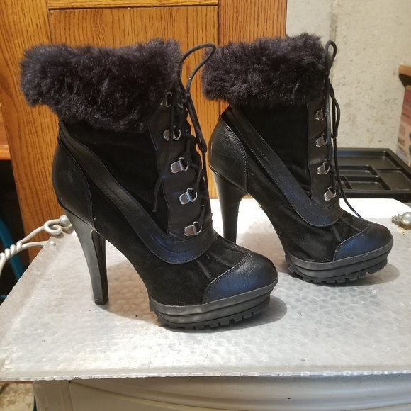 Anne Michelle "The  Wildcat 03" Black with Faux Fu - Picture 8 of 8